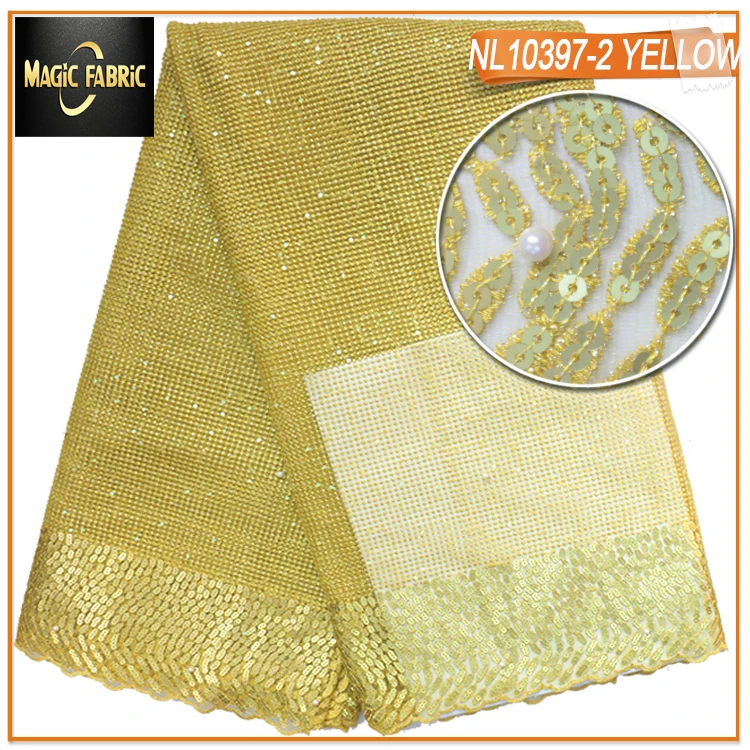 Новый Французский бисером и блестками чистая кружева Африканский тюль сетки