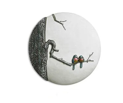 Vintage Silver Современный китайский настенный светильник с птицами, Круглый настенный светильник для гостиной, спальни, прикроватный светильник, ресторан, галерея, коридор, балкон, светильник ing - Цвет абажура: Vintage Silver