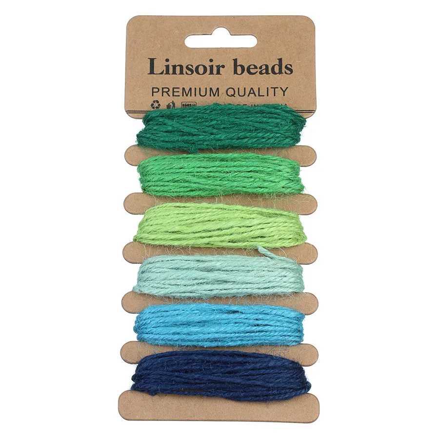 

Sauvoo 6 Color/Sets Mixed Color Hemp Cord Ropes Threads 2.0mm for Handmade Bracelet Gift Wrap DIY Jewelry Findings Accessories