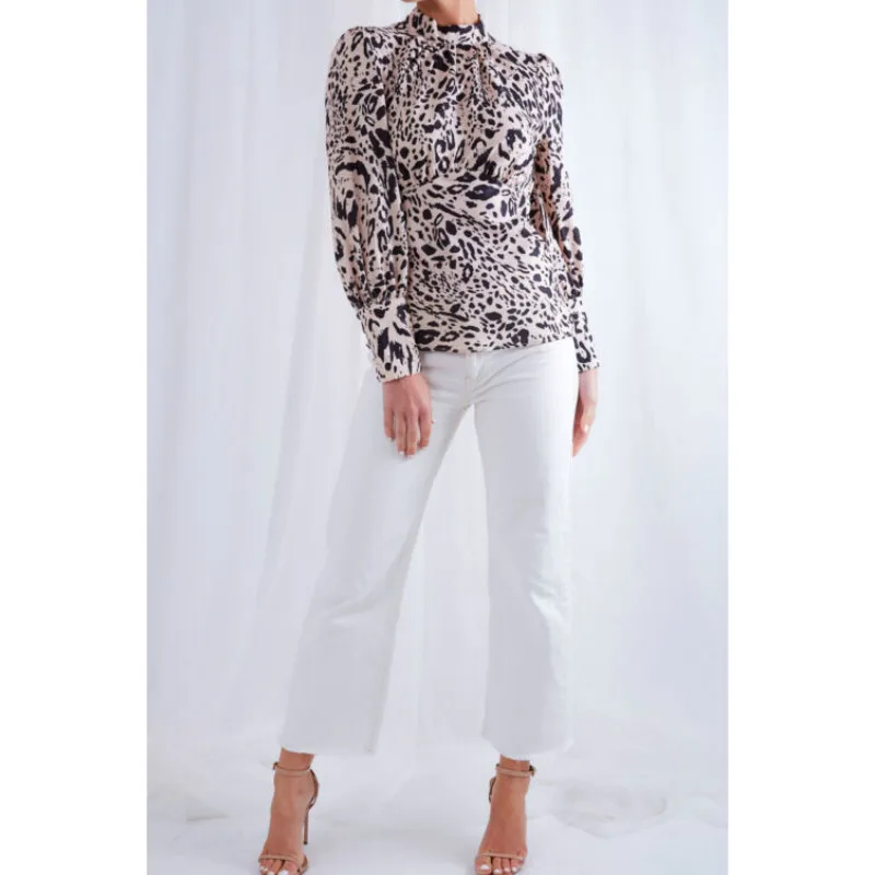 

Summer Autumn Blouses Leopard Print Shirts Women Loose Long Sleeve Blouse Casual Backless Shirt Sexy Women Blouse And Tops