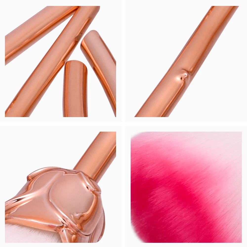 Professional 6pcs Rose Flower Makeup Brush Sets Pink Purple Easy to Foundation Powder Brushes Lots Cosmetic Tools | Красота и