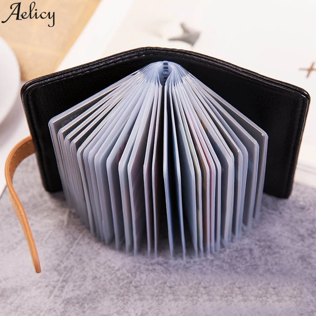 Aelicy унисекс простой чехол для карт однотонный мягкий кожаный держатель