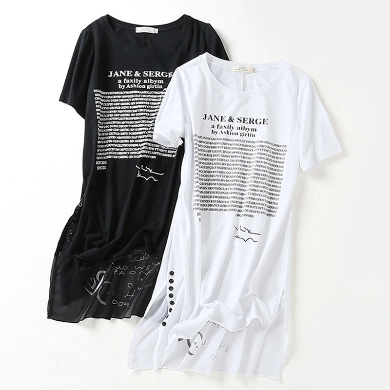 Черные и белые женские футболки с буквенным принтом необычная футболка