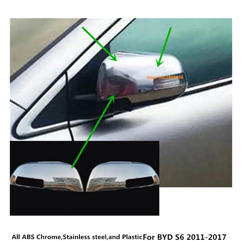 Для BYD S6 2011 2012 2013 2017 ABS Хромированная декоративная задняя рамка заднего вида|side door