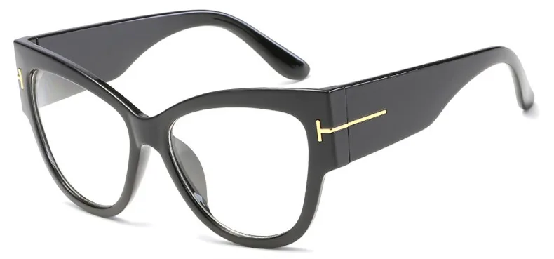 Black clear lens Роскошные модные брендовые дизайнерские женские солнцезащитные очки кошачий глаз, женские солнцезащитные очки с градиентными точками, большие Oculos feminino de sol - Цвет линз: Black clear lens