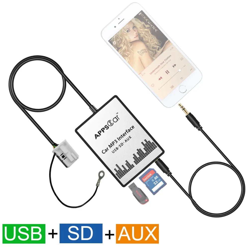 Автомобильный MP3 интерфейс USB SD AUX цифровой музыкальный чейнджер для Volkswagen Touareg 2002