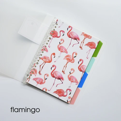 Flamingo MaoTu матовый пластик А5 спираль журнал тетрадь для студентов кольцо Биндер катушки дневник рулон бумага офисные школьные принадлежности - Цвет: Flamingo