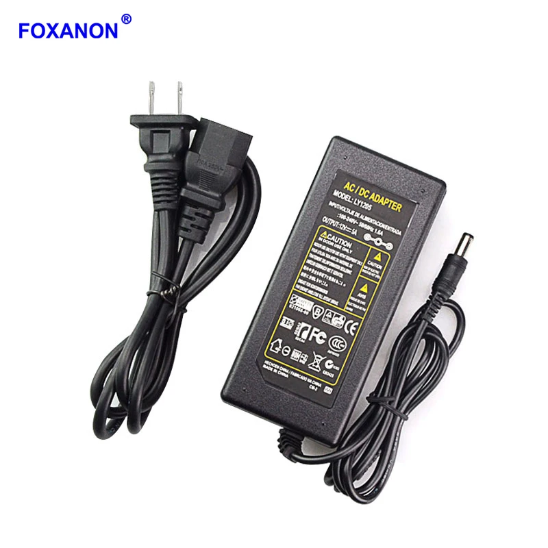 

Foxanon DC12V Power Supply Adapter 1A 2A 3A 5A 6A 8A 10A Transformer AC 110V 220V 240V to 12V Led Driver Converter for LED Strip