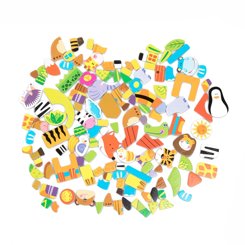 Simingyou деревянный Паззлы для детей лесной парк Многофункциональный магнитный