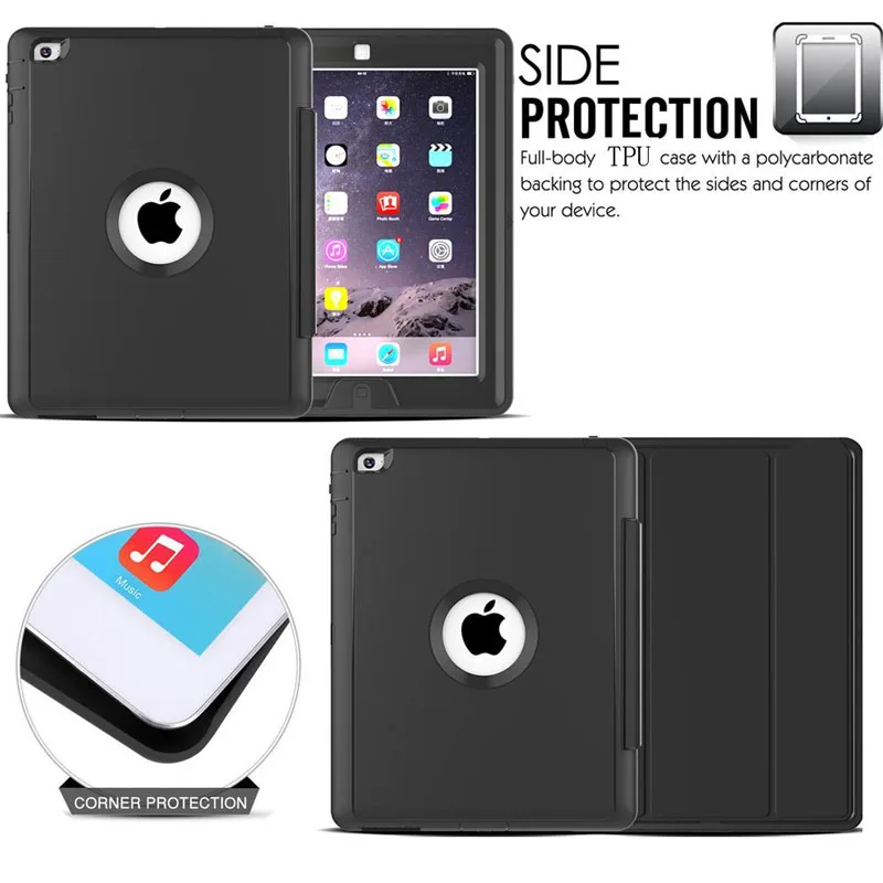 360 полный защитный чехол для Apple iPad 2 iPad 3 iPad 4 дети Безопасный противоударный сверхпрочный Твердый чехол из ТПУ Подставка для iPad 234