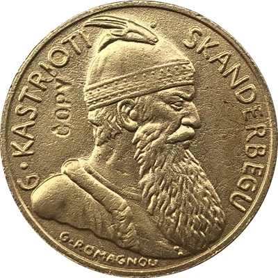 Позолоченные 24-каратные монеты 1887 г. из Albania 20 Franga Ari копия бесплатная доставка |