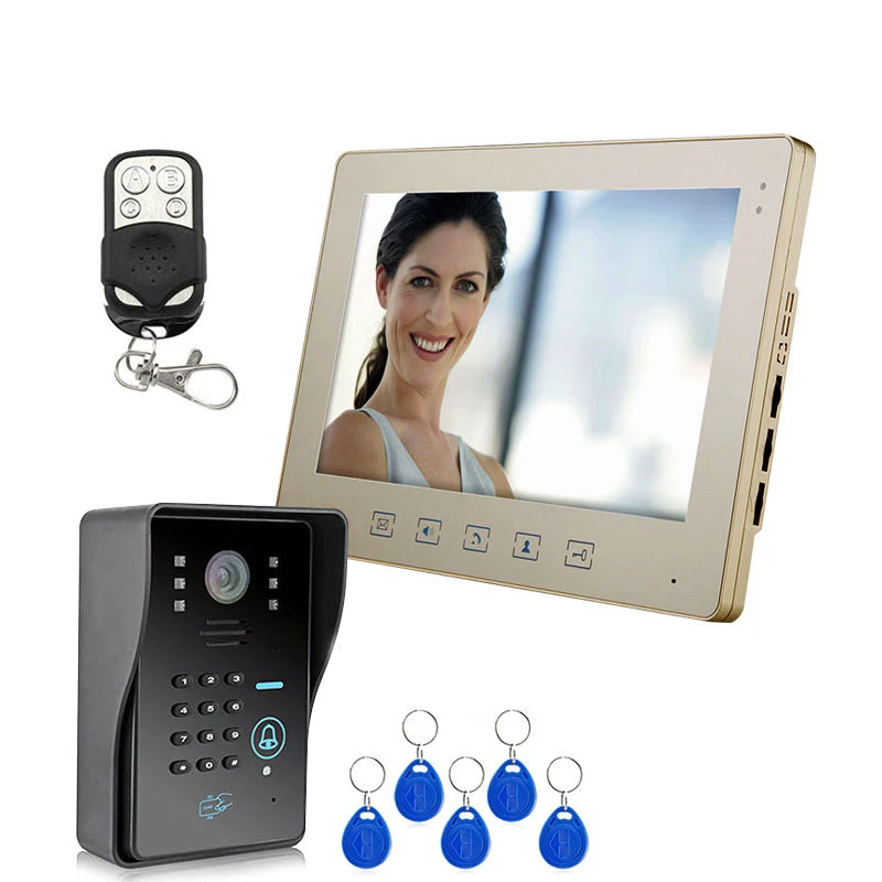 

10 inch TFT Color wired video door bell Door phone door intercom System Kit IR Camera monitor home intercom Night Vision interph