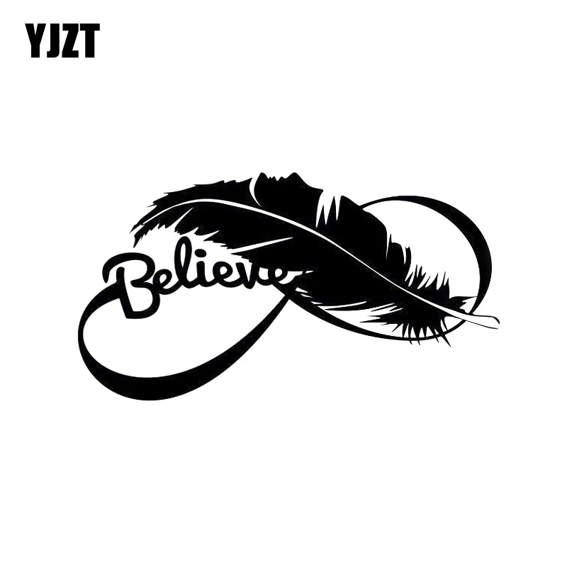 

YJZT 20*10.8CM Beautiful Bird FEATHER Art Graphic Vinyl Decals Car Sticker Black/Silver Accessories S8-1476