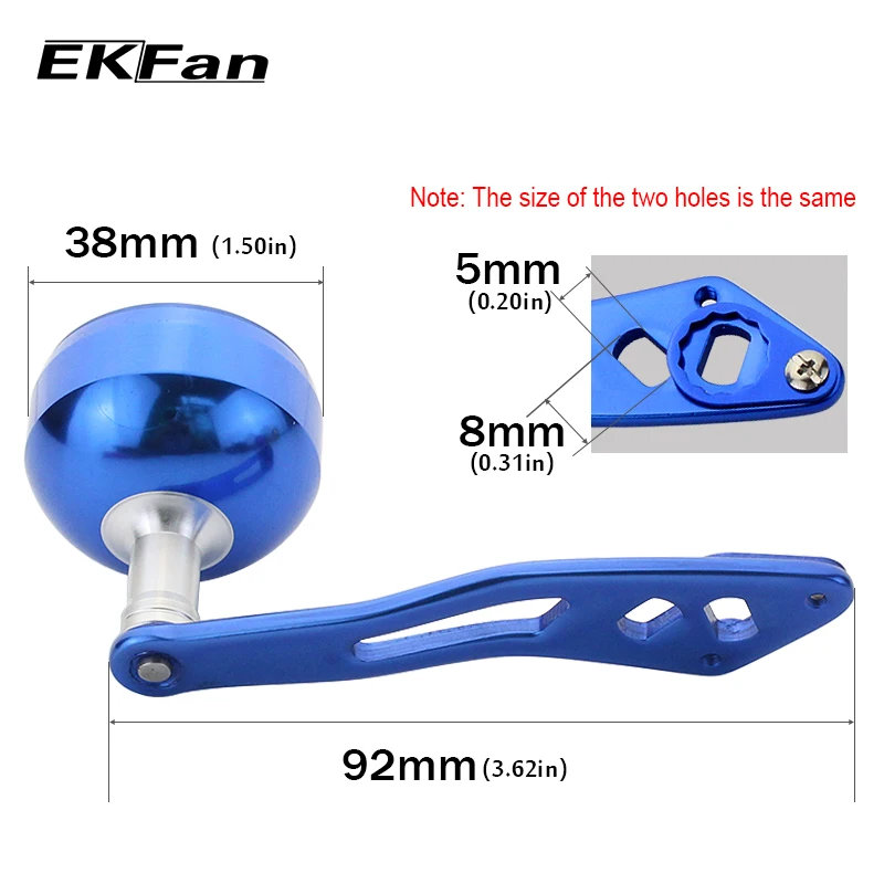 EKFan 90mm 8*5mm Fishing Reel Rocker Aluminum Alloy Double Orifice Handle for Baitcasting Tackle Tools | Спорт и развлечения