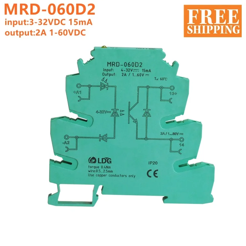 5 шт. MRD-060D2 инновационные светодиодный индикатор 2A Вход: 5V 12V 24V DC полупроводниковое реле твердотельного реле Интерфейс DIN Rail релейный модуль коммутатора