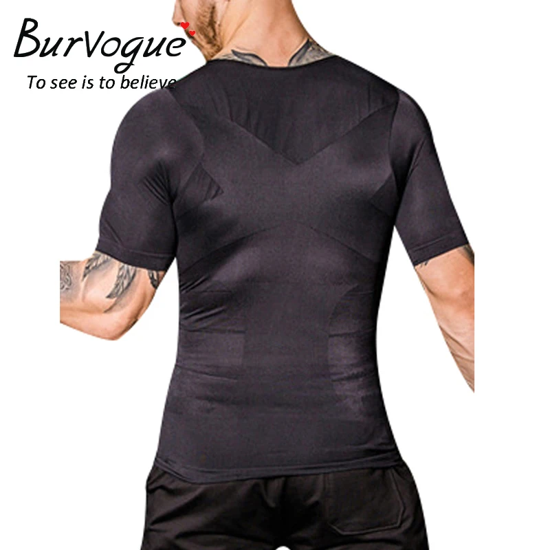 Burvogue Для мужчин для похудения белье талии Cincher корсет Shaper жилет сжатия короткий