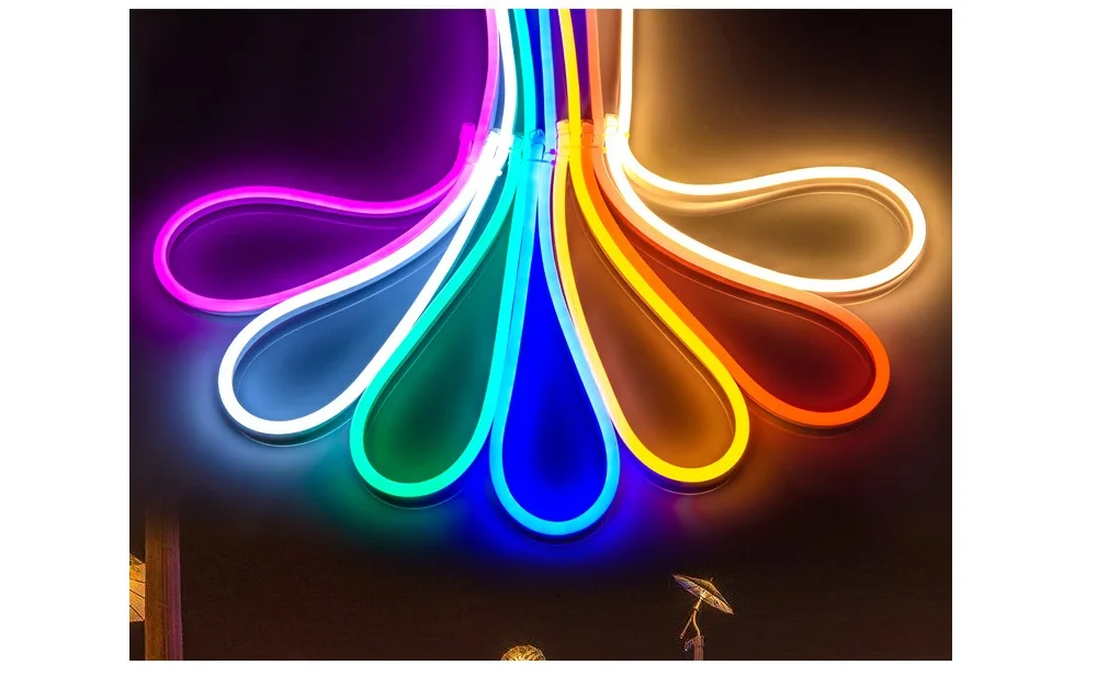 220 В гибкий светодиодный неоновая веревка свет RGB 1 м 5 м 10 м 25 м 50 м 100 м Крытый открытый для праздника вечеринки день Святого Валентина декор красный синий желтый белый