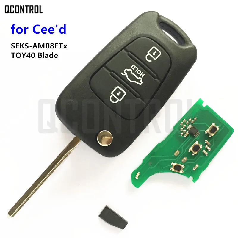 QCONTROL 433 МГц Автомобильный Дистанционный ключ для KIA CEED Pro Ceed Cee 'd SW SEKS AM08FTx CE0678 TOY40