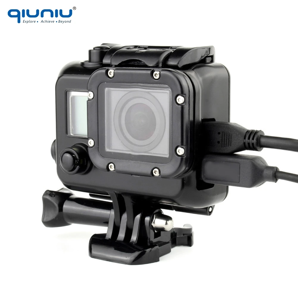 Чехол QIUNIU для GoPro Hero 3 плотный защитный каркас с боковым отверстием и креплением