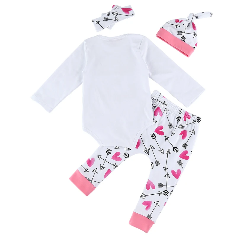 4 шт. комбинезон с длинными рукавами топ + брюки со стрелками шапка повязка на