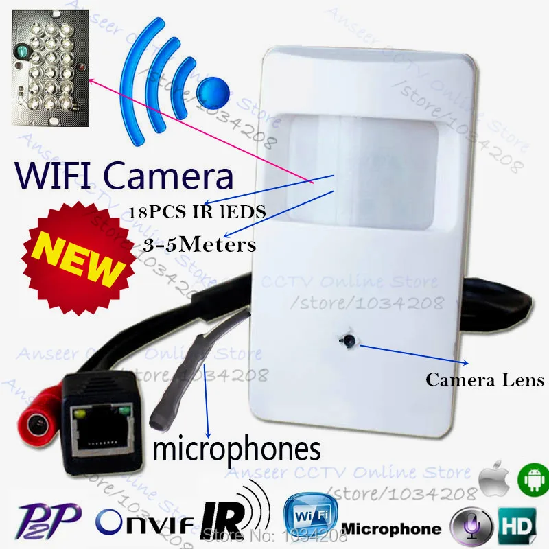 Мини Ip камера Hd аудио ночное видение 1080P Pir детектор движения Pin отверстие Wifi