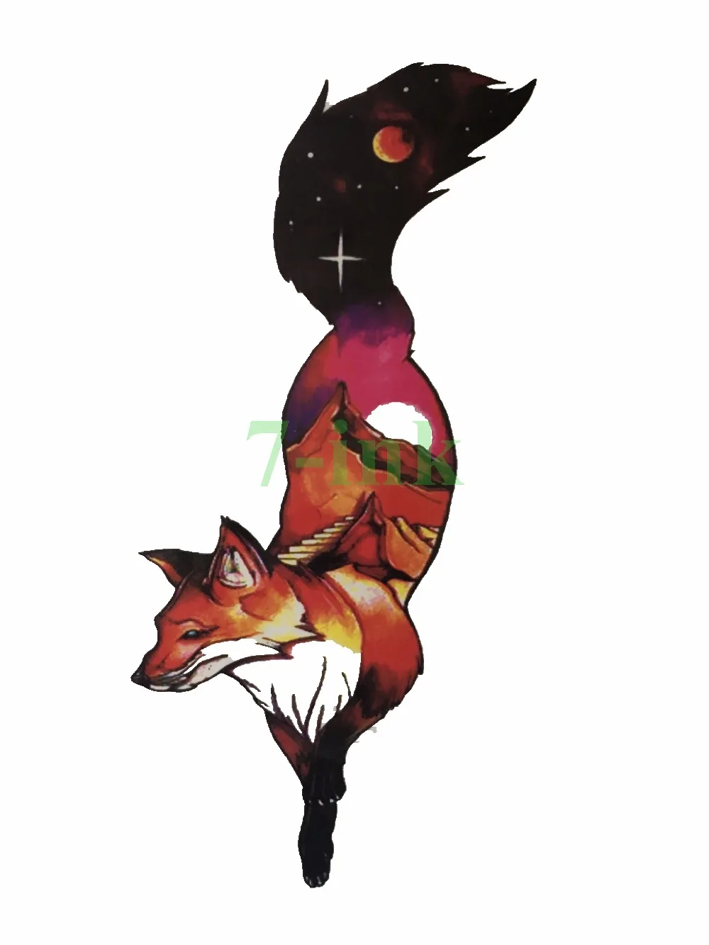 Водонепроницаемые Временные татуировки Фэнтези красная лиса тату Менди стиль на