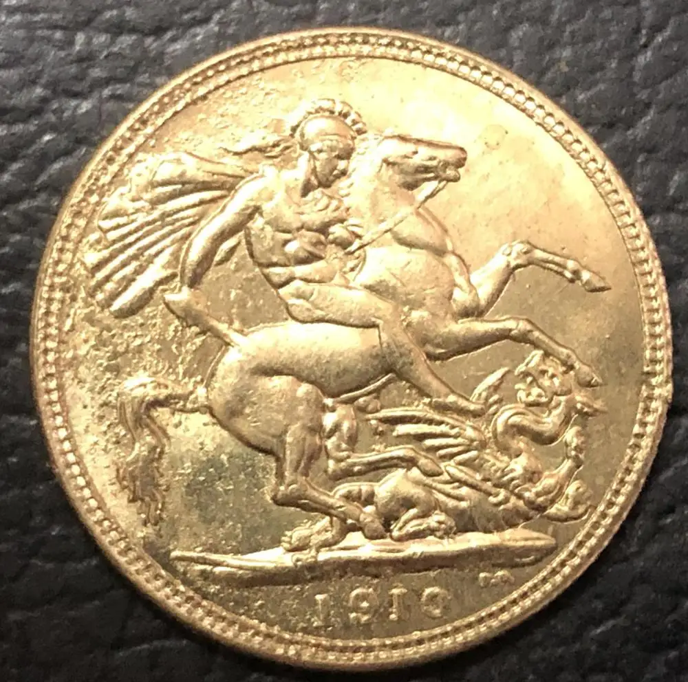 1910 Великобритания 1 Sovereign-Edward VII. 9999 чистое золото покрытием копия монеты