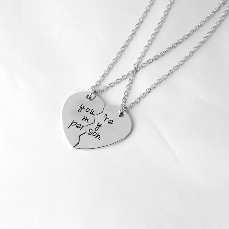 Модное ожерелье you are my person из сплава серебристого цвета для пары ювелирных