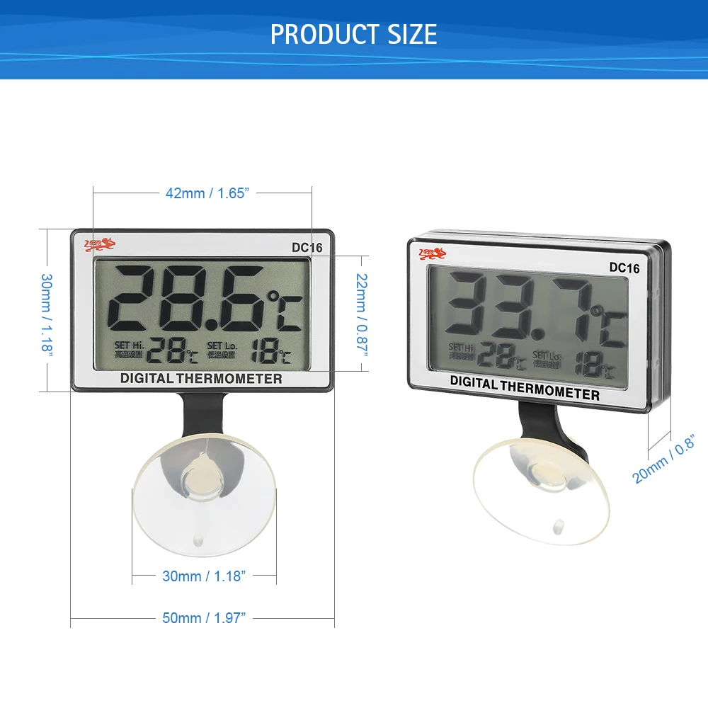 0 °C до 50 °C lcd цифровой аквариумный термометр погружной измеритель температуры воды 0C~ 50C сигнализация высокой/низкой температуры