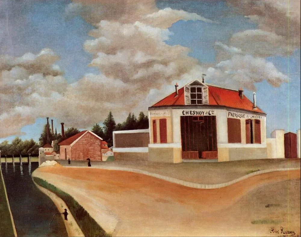 

High quality Oil painting Canvas Reproductions The chair factory at Alfortville (1897)0 by Henri Rousseau painting hand painted