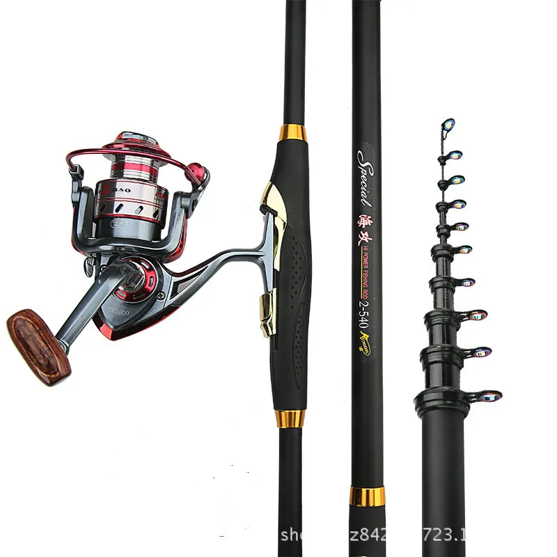 2# Rock Fishing Rod Telescopic Pole Hand Olta Dual-use Positioning Fishing Stick Super Hard Super Light Reel and Canne Set Pesca