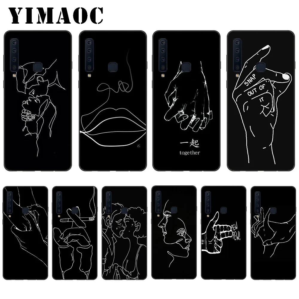 YIMAOC Line art body painting Soft Case for Samsung Galaxy A3 A5 A6 A7 A8 A9 Plus Note 8 9 A10 A30 A40 A50 A70 |