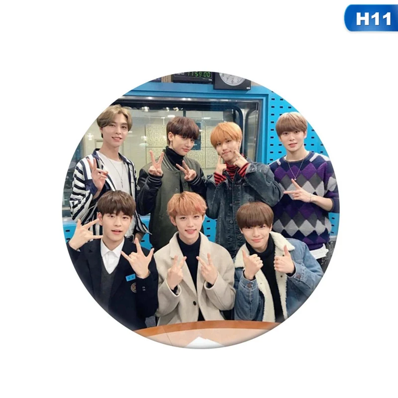 H11 Kpop бродячий Детский круглый значок для Сумки шляпы одежды модные нагрудные булавки брошь значок - Окраска металла: H11