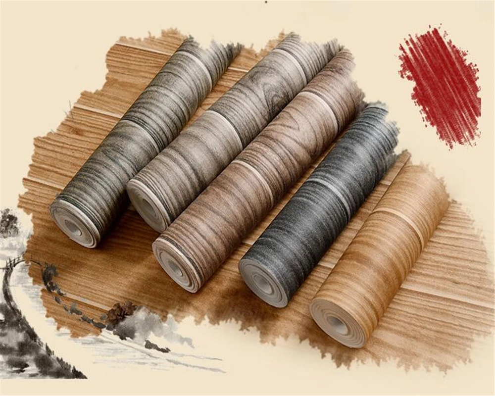 

Обои Beibehang с текстурой древесины, стильные современные настенные 3D-обои с деревянной доской для гостиной, кафе