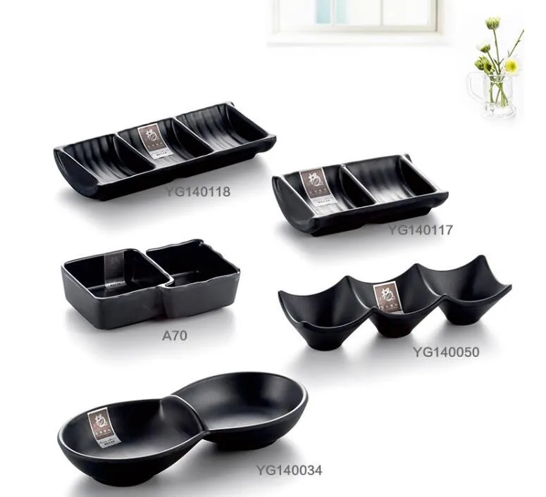 Черная тарелка стойкая к падению A5 посуда для горячего соуса YG140034|sauce plate|black