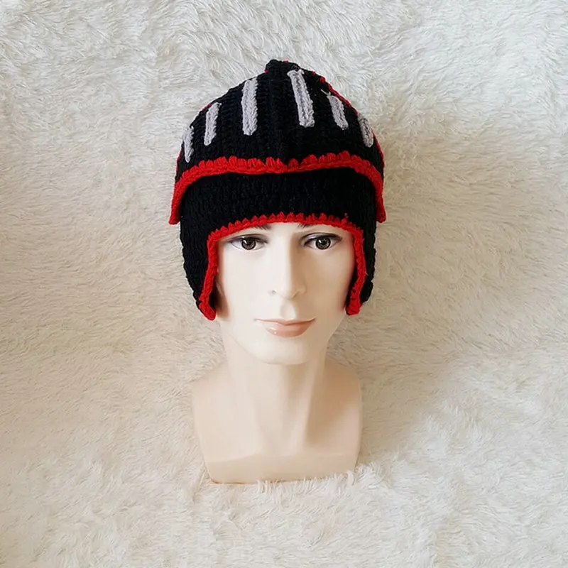 Мужская вязаная рыцарская шапка зимняя Балаклава для нанесения маски на лицо