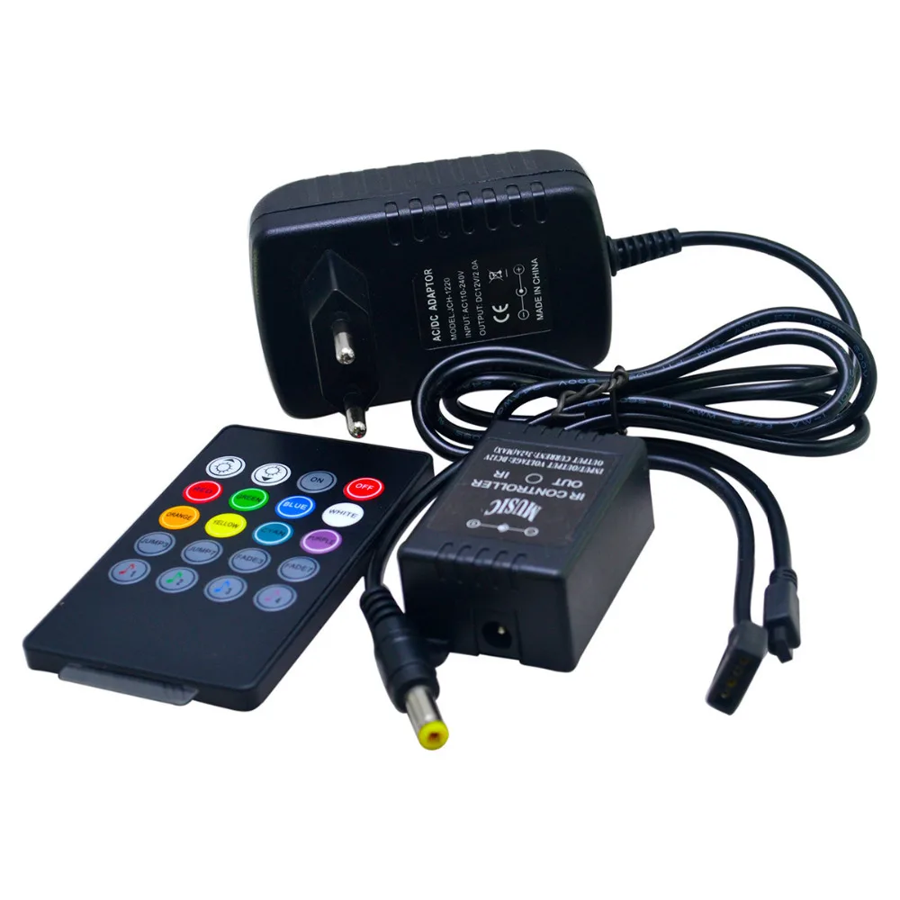 Водонепроницаемый 25 Вт Светодиодный светильник RGB 300 3528SMD W/Музыка контроллер (AC/DC