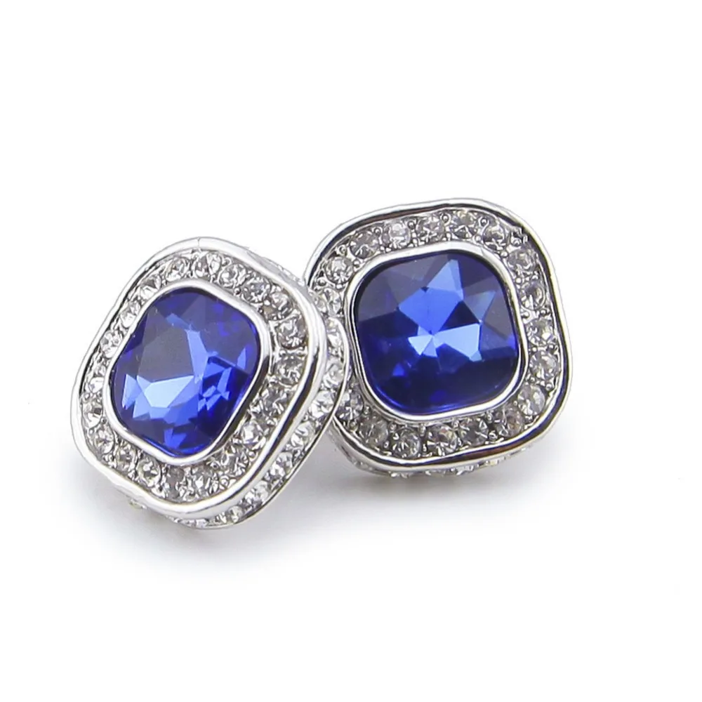 Серьги гвоздики в стиле хип хоп AAA стразы Украшенные сверкающими блестками