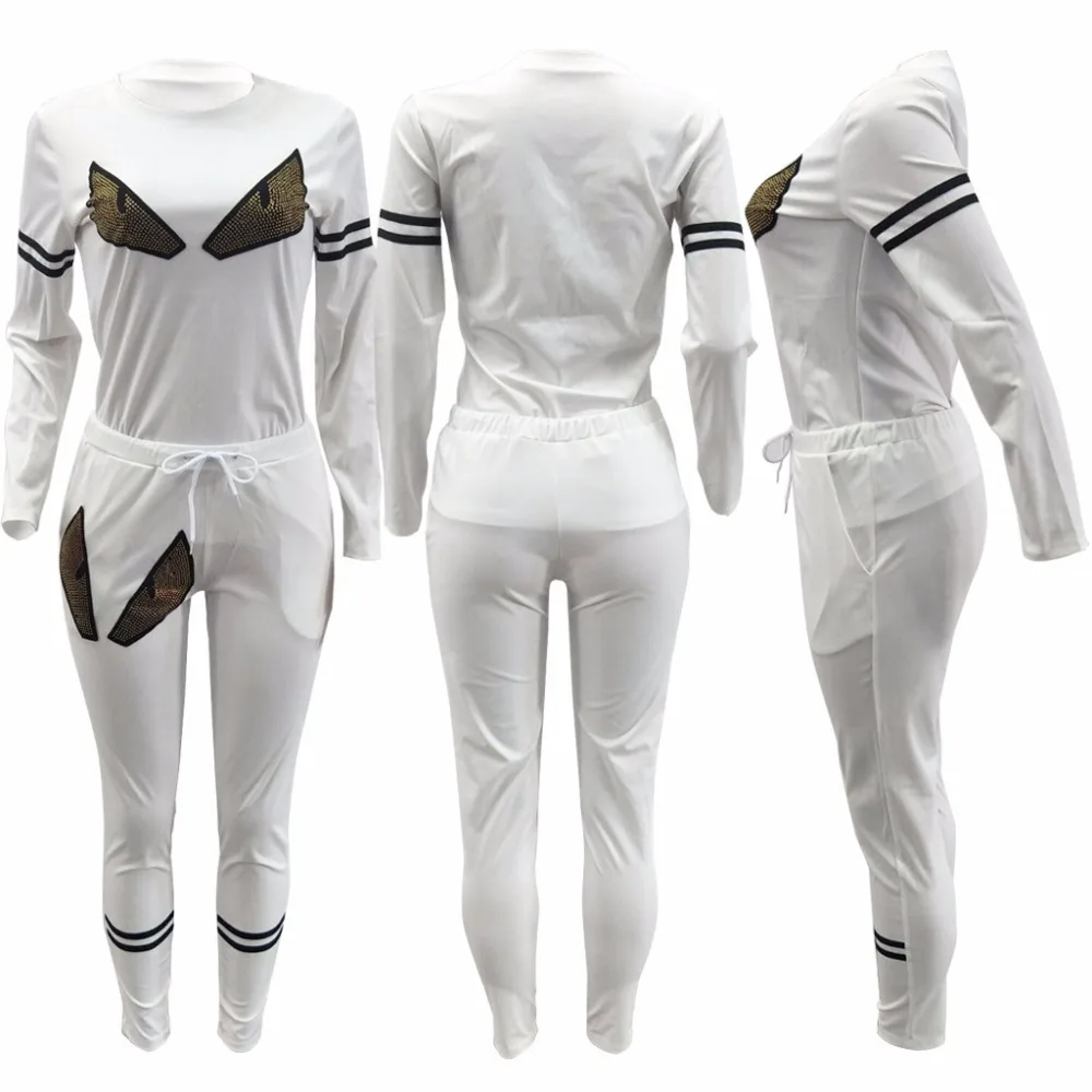 Женские спортивные костюмы с блестками осенне-зимние топ длинными рукавами и