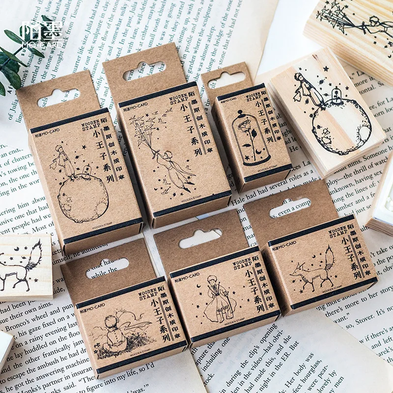 1 шт. Маленький принц Марки Деревянные прозрачные штампы DIY скрапбукинг украшения прозрачные штампы Роза лиса креативный печать каваи