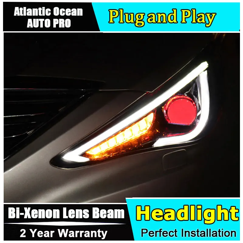 Автозапчасти Стиль светодиодный налобный фонарь для Hyundai Sonata задний 2011-2014 drl H7