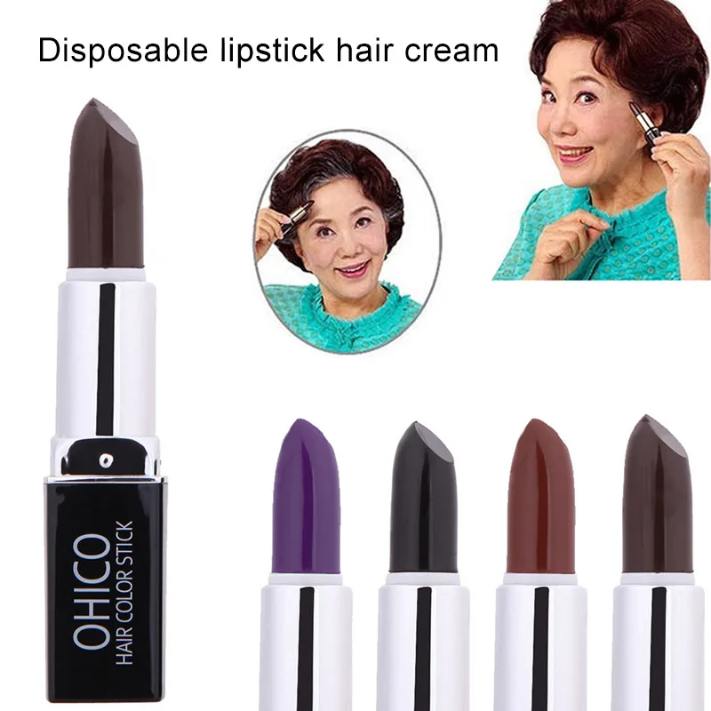 1 шт губная помада Форма краска для волос ручка одноразовое покрытие белые волосы