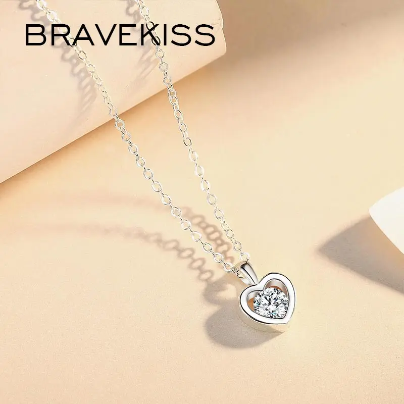 Женские Подвески с длинной цепочкой BRAVEKISS ожерелья и подвески в виде сердца