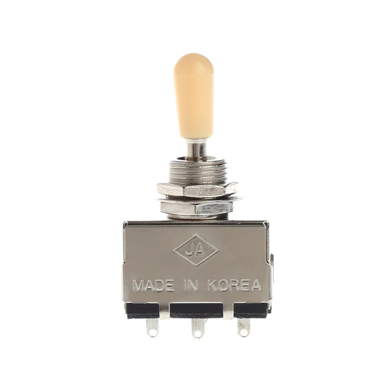 

3 Way Closed Toggle Switch Box Style Chrome For Electric Guitar Cream Knob