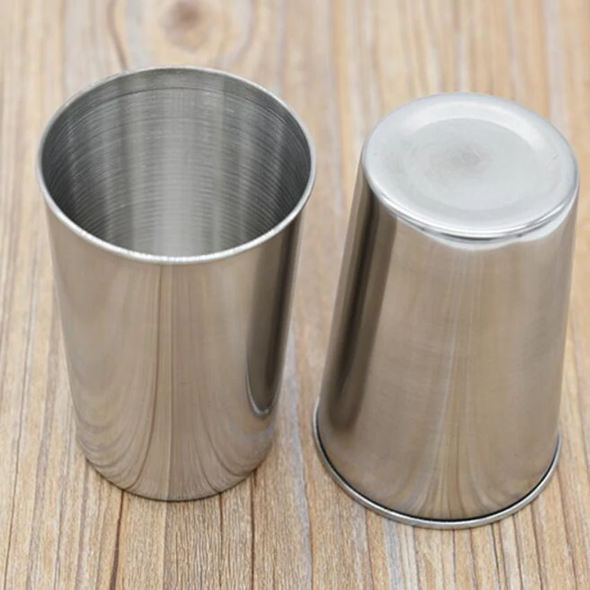 1pc 300ml Drinking Glass Stainless Steel Shot Glasses Cups Wine Beer Whiskey Mugs Outdoor Travel Cup | Дом и сад