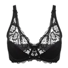 Бюстгальтер кружевной Женский, тонкий, с цветочной вышивкой, размеры 36, 38, 40, 42, 44, 46, C, D, E, 34