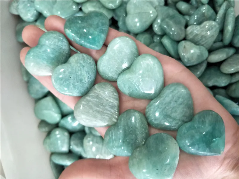 10 шт. синий Амазонит камень сердце кристалл изготовление ювелирных изделий