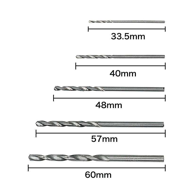 60Pcs HSS с титановым покрытием сверла из быстрорежущей инструментальной стали Мини сверло комплект мощность буровые инструменты для обработки дерева 1/1. 5/2/2,5/3/3,5 мм