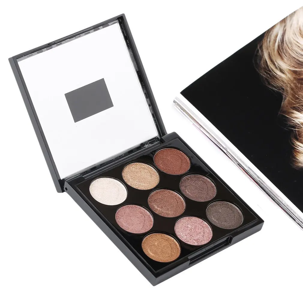 Современные Блестящие 9 Цвет тени для век Палитра продолжительный блеск в форме