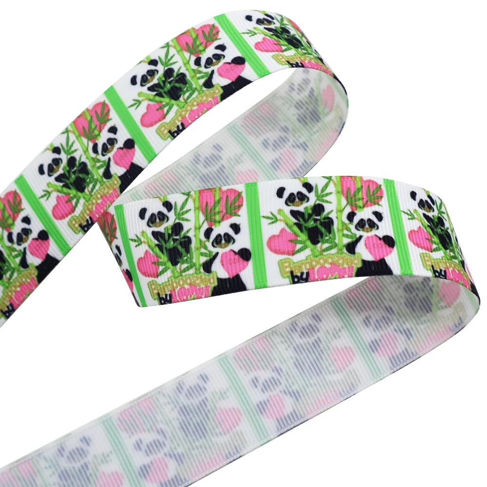 David accessories " 25 мм мультфильм печатных резинка из полиэстера 10yds, материалы для ручных поделок, Свадебная подарочная упаковка, 10Yc2977 - Цвет: 1058889001